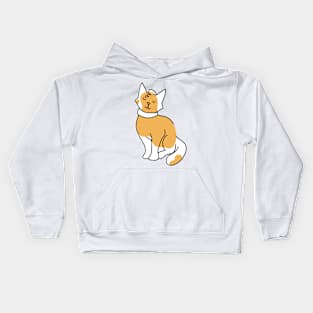 Sitting cat in a spotty orange coat Kids Hoodie